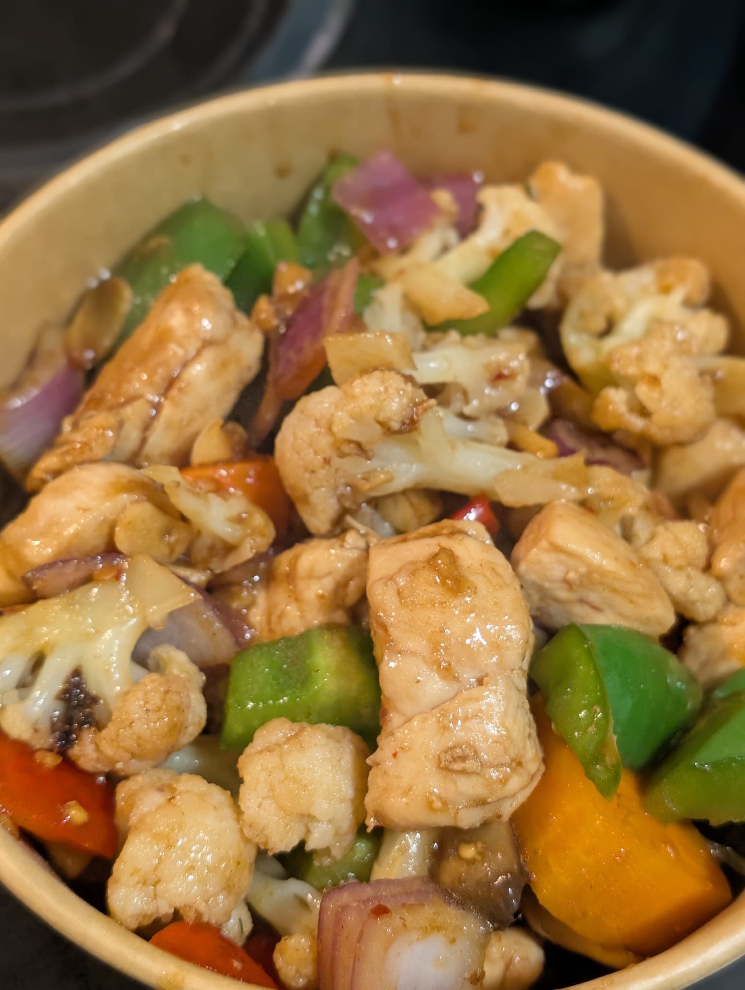 Cashew Chicken Stir-Fry in Bowmanville — crispy chicken with vegetables and cashews