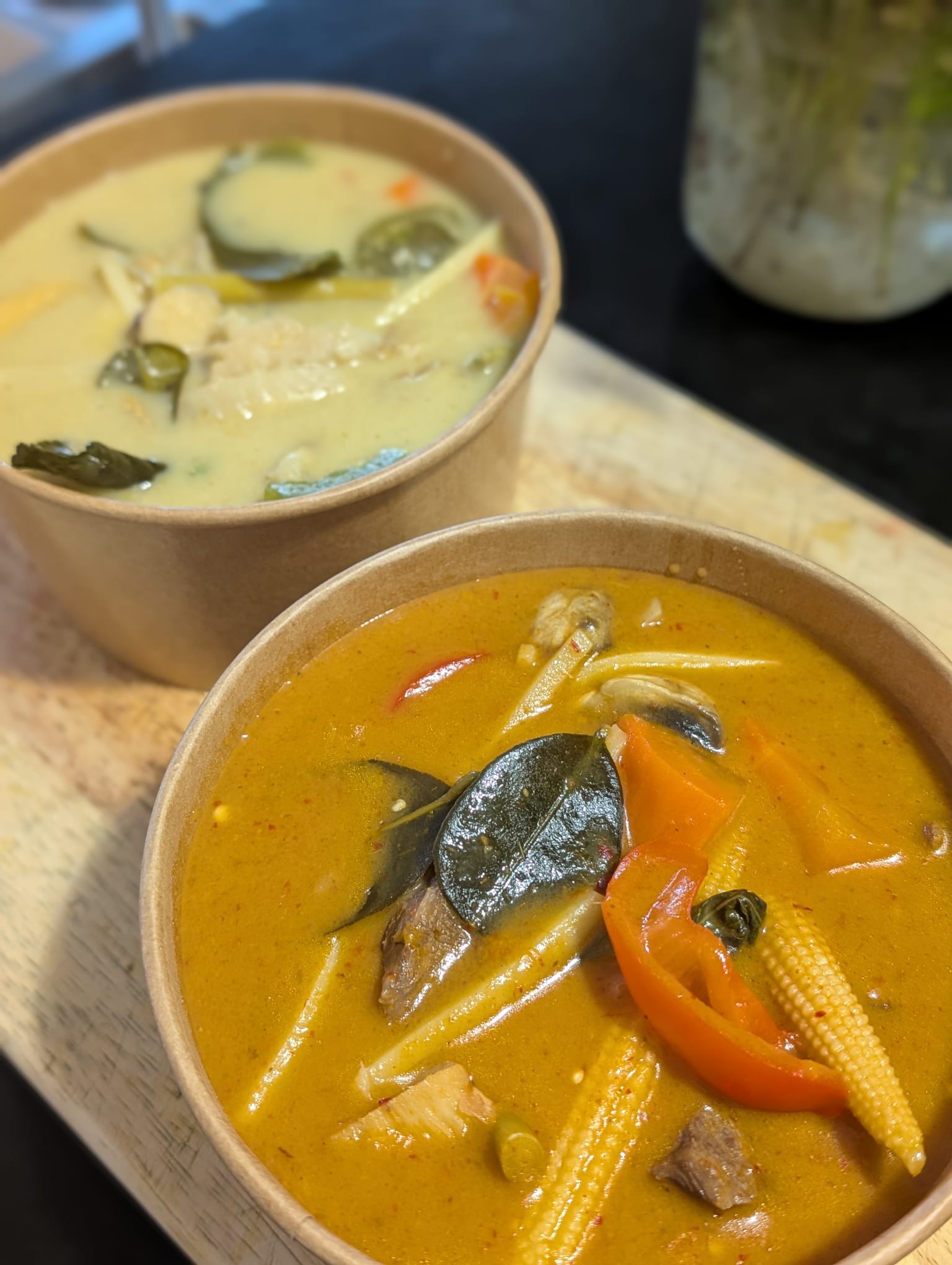Thai Green Curry in Durham Region with coconut milk and basil — Tuk Tuk Curry Co