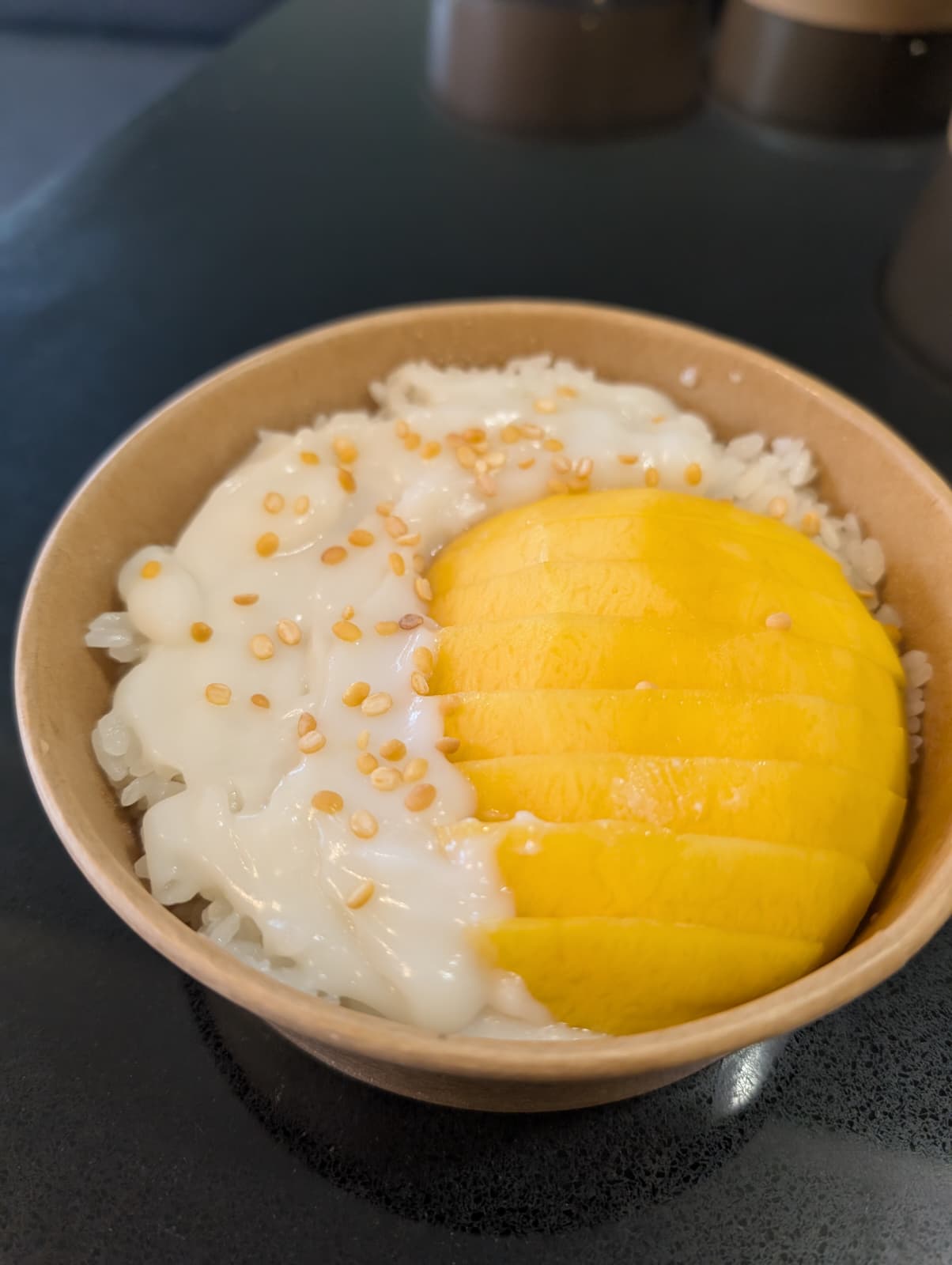 Mango Sticky Rice dessert in Newcastle Ontario — coconut sticky rice